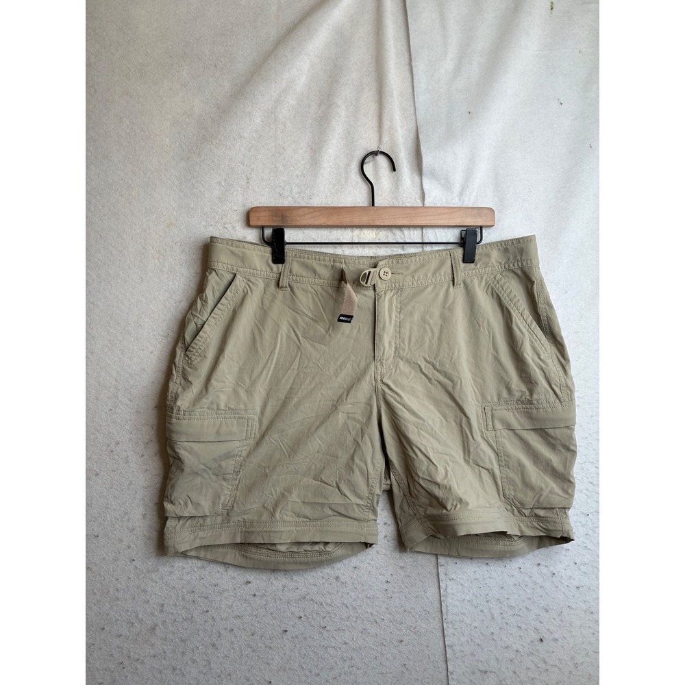 REI Co-op Sahara Cargo Shorts Womens 16 Petite Tan Khaki Relaxed Hiking Trail